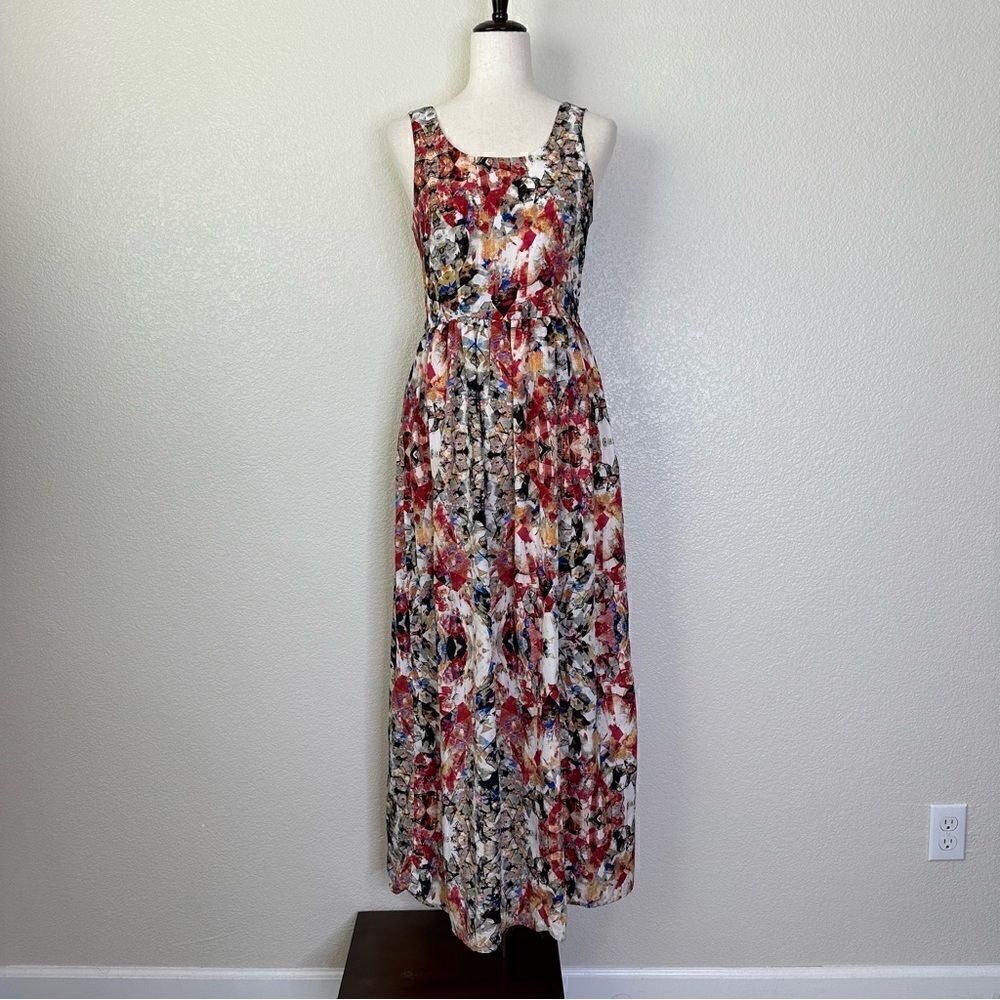 2XTREMZ Colorful Pattern Sleeveless Maxi Dress, Sz Small